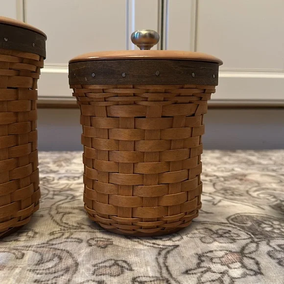 Longaberger 4 basket canister set with plastic inserts and lids - Picture 12 of 16